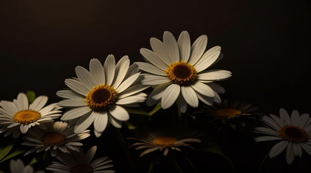 Beautiful Daisy flower or Bellis perennis L, or Compositae blooming in the park during sunlight of summer dayの素材