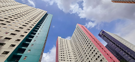 Tall building perspective, professional modern building skyscraper, tall apartment, business...