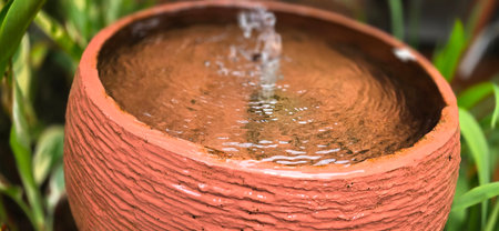 Antique ceramic and pottery decorative clay jugs and pot, a set of ancient utensils for interior or exterior decorations, good also for multimedia design creationの写真素材