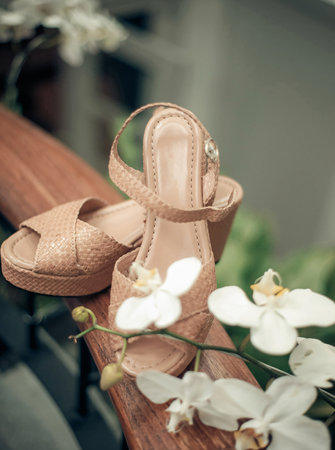 Beautiful and very stylish and fashionable high heeled woman shoes for party, wedding and other fashion occasion good for fashion catalogue and multimedia fashion content creationの写真素材