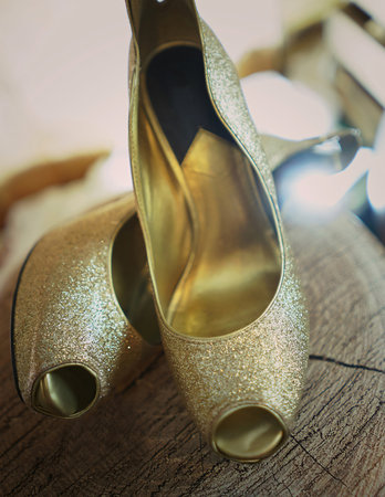 Stylish and fashionable pair of woman high heels shoes, perfect for successful modern woman for socialite and sociable sophisticated woman fashion and style concepts, good for multimedia content creationの写真素材