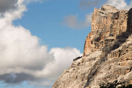 View of Dolomites with blue skyの写真素材