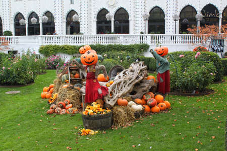 Halloween installation in park Tivoli in Copenhagenの写真素材