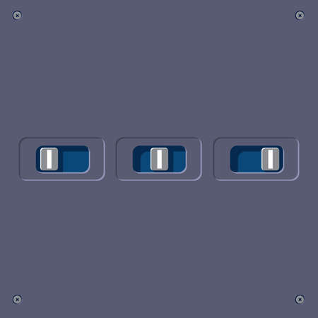Web, UI vector animated buttons. Three steps switch.のイラスト素材