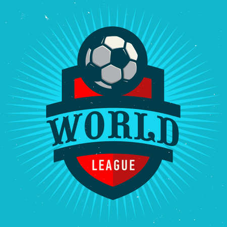 World League. Soccer Emblem Design. Football Badge Template.のイラスト素材