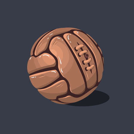 Old Fashioned Soccer Football Leather Ball. Vector Image.の写真素材