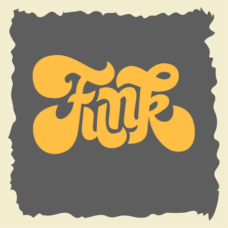 Funk Label Sign Custom Type Design Seventies Lettering. Vector Gのイラスト素材