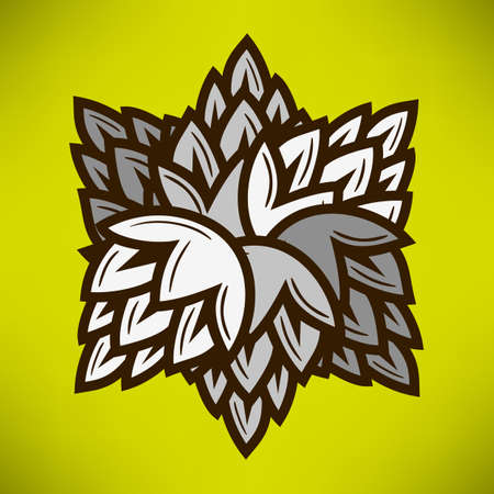 Star Geometry With Beer Hops. Vector Graphic.