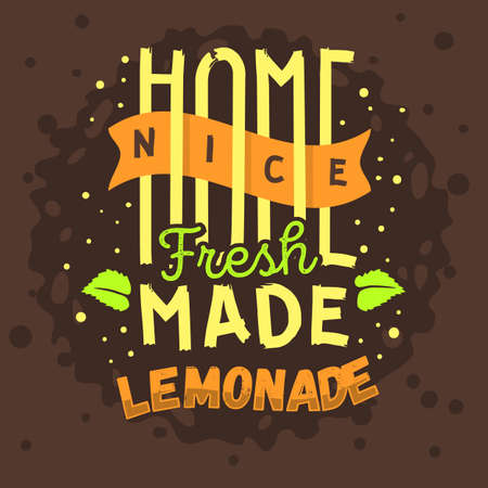 Homemade Lemonade Typographic Logo Label Type Design  A  Mint Leのイラスト素材