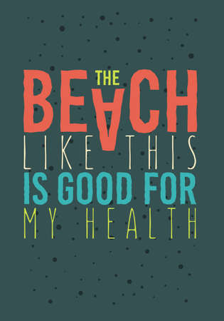 Beach Summer Typographic  Poster Design With Fresh Quote Sentence Dictum. Vector Graphic.のイラスト素材