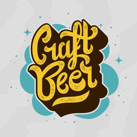 Craft Beer Script Lettering Logo design.のイラスト素材