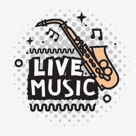 Live Music In The Concert Vector Design With A Saxophone.のイラスト素材