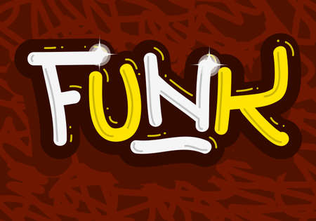 Funk Music Lettering Type Design Vector Image.のイラスト素材