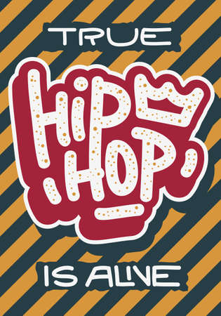 Hip Hop Poster Template  Label Lettering Type Design. Vector Image.のイラスト素材