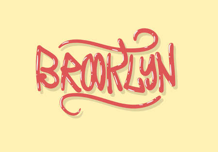 Brooklyn New York Usa  Label Sign  Logo Hand Drawn Lettering for t shirt or sticker Vector Imageの写真素材