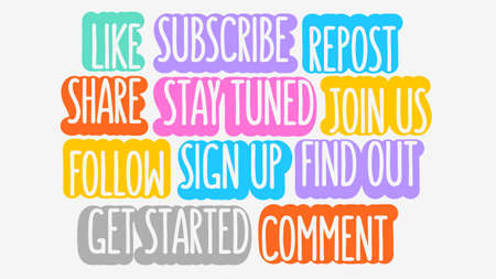 Most Popular Call To Actions Blog Posts  For Vlog Video Blog Social Media Channel Vector Graphicの写真素材