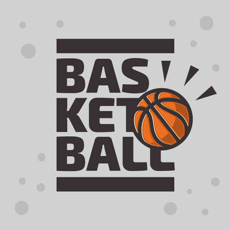 Basketball Themed Emblem Design With Basketball Ball Vector Graphicのイラスト素材