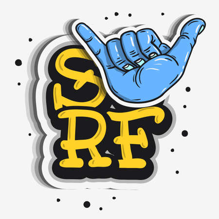 Surf Surfing Themed Vintage Traditional Tattoo Influenced Aesthetic Graphics For Tee Print t shirt Vector Media.のイラスト素材