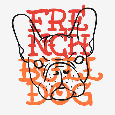 French Bulldog  Graphics For Tee Print t shirt  Typographic Design Vector Mediaのイラスト素材