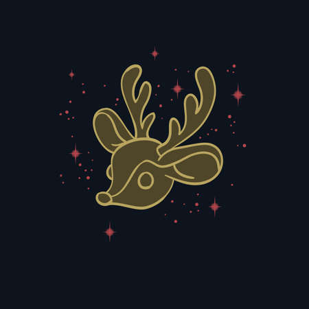 Merry Christmas And Happy New Year Vector Design With Deer Illustrationのイラスト素材