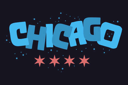 Chicago Typographic Type Design Vector Hand Lettering.