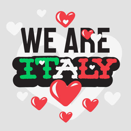 Love You Italy Support Empathy Typographic Vector Design.のイラスト素材