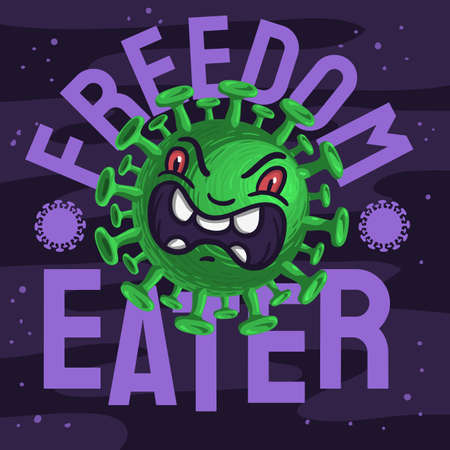 Coronavirus Covid 19 Related Vector Design Monster Character Illustration.のイラスト素材