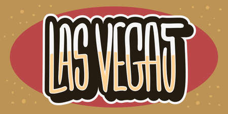 Las Vegas Nevada Usa Hand Drawn Lettering Vector Design.のイラスト素材