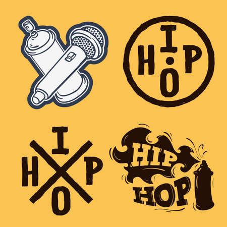 Hip Hop Rap Music Related Vector Illustrations Designs.のイラスト素材
