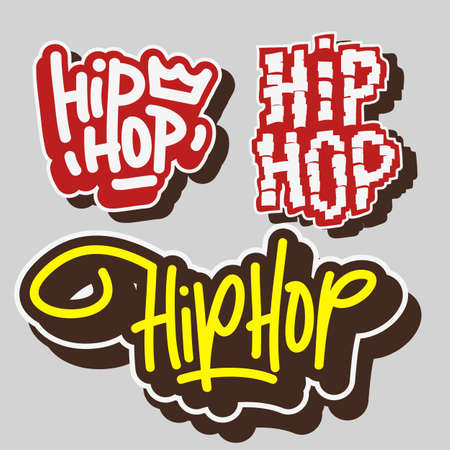Hip Hop Rap Music Related Vector Illustrations Designs.のイラスト素材