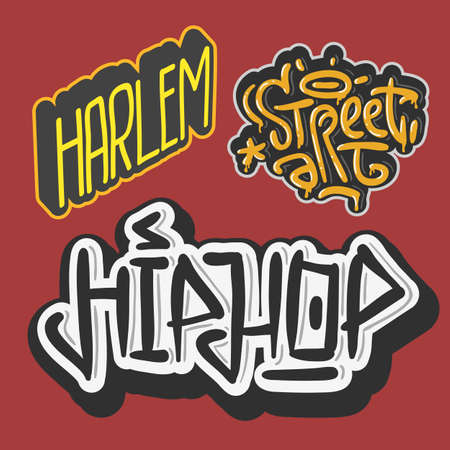 Hip Hop Rap Music Related Vector Illustrations Designs.のイラスト素材