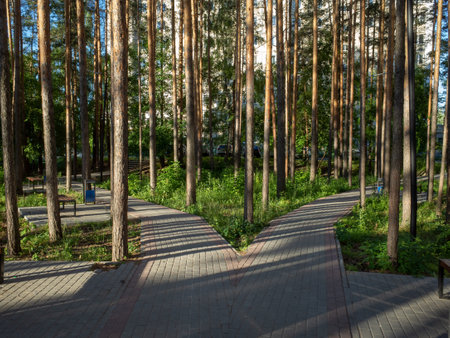 City square in the small Russian town of Vyksaの写真素材