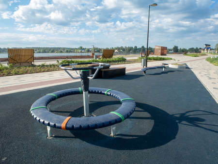 Embankment in the summer in the small Russian town of Vyksa