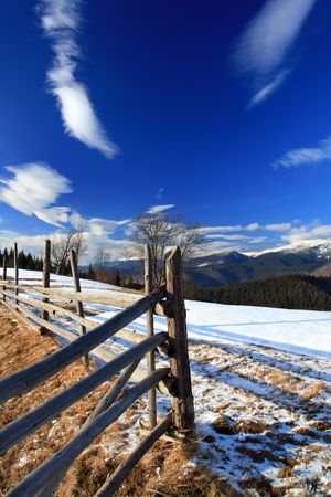 Old abortions on a mountain topの写真素材