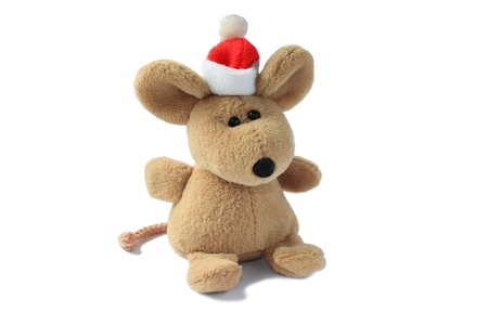 Plush toy mouse insulated on white backgroundの写真素材