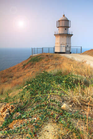 Lighthouse on sunriseの写真素材
