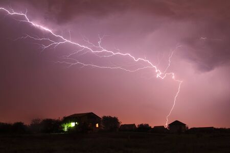 Thunderstorm under the town
