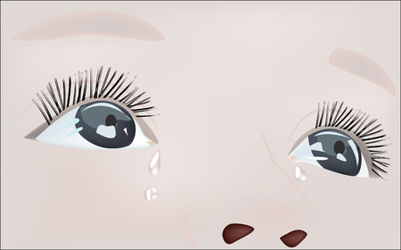 vector crying babyのイラスト素材