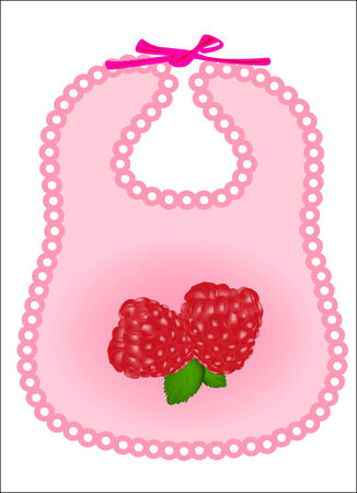 children bib with fruitのイラスト素材