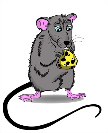 Mouse and cheese cartoon vector illustration のイラスト素材