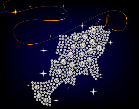 Fish of diamonds on a gold hookのイラスト素材