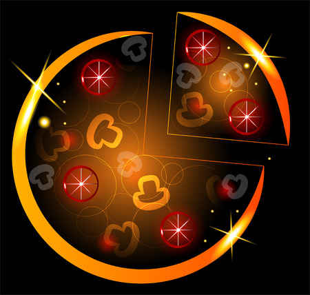 Glowing pizza のイラスト素材