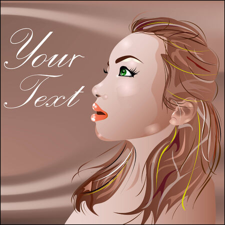 Beautiful girl on a pastel backgroundのイラスト素材