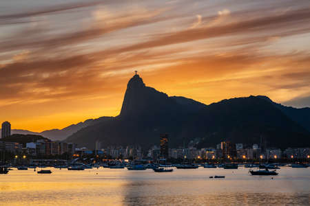 Beautiful panorama of Rio de Janeiro at sunset, Brazil.の写真素材