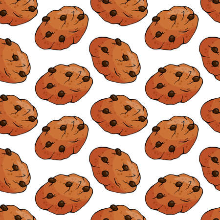 Seamless pattern with Christmas deserts on white background.のイラスト素材