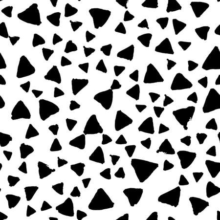 Seamless pattern with grunge black ink triangles. Vector illustrationのイラスト素材