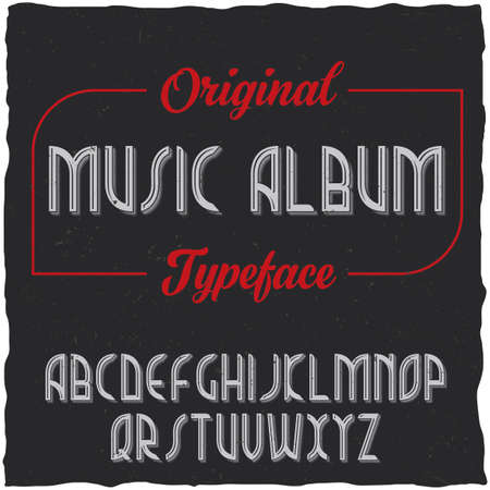 Vintage label typeface named Music Album. Good font to use in any vintage labelsのイラスト素材