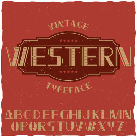 Vintage label typeface named Whiskey. Good font to use in any vintage labelsのイラスト素材