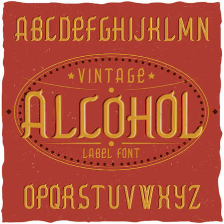 Vintage label typeface named Alcohol. Good font to use in any vintage labelsのイラスト素材