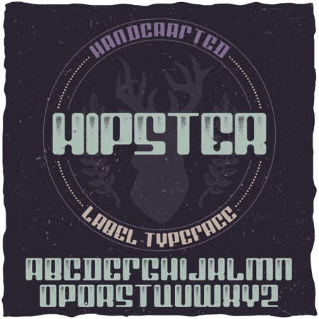 Vintage label typeface named Hipster. Good font to use in any vintage labelsのイラスト素材